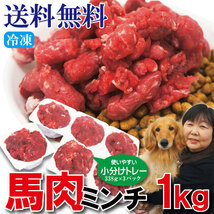 【送料無料】馬肉あらびき粗挽きミンチ肉1ｋｇ（338ｇ×3パック）便利な小分けトレー冷凍※2セット以上落札でおまけ付き_画像1