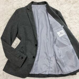 超希少2XL!メンズメルローズ【圧倒的高級感】MEN'S MELROSE テーラードジャケット アンコン グレー 2B ストライプ総裏地 本切羽 5(3L)