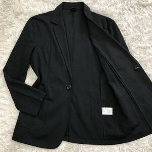 超希少2 XL!【抜群の汎用性】liberte riche テーラードジャケット アンコン ブラック 1B 背抜き ストレッチ 着心地◎ 大きいサイズ 3L