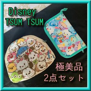 本日限定お値下げ未使用極美品☆ DisneyTSUM TSUM携帯用エコバッグ＆マルチケース　