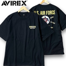 新品 AVIREX アヴィレックス 速乾コットン混素材 アメリカ空軍モチーフ 刺繍 プリント アップリケ 半袖 Tシャツ 3134052 XL 春夏 ◆B3490_画像1