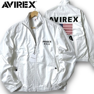 新品 AVIREX アヴィレックス 定価1.6万 USフラッグ 刺繍ワッペン スタンドカラー ジャケット ブルゾン 3155003 XL 春夏 薄手 ◆B3556