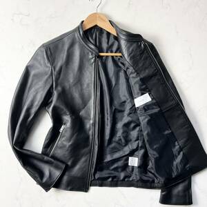 A1 LIDnM[ refined stylish ] ram leather rider's jacket single sheep leather black Mlidom