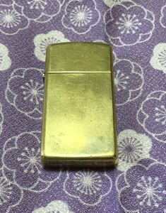 ZIPPO SOLID BRASS SLIM ジッポー ソリッドブラス　スリム　ダブルイヤー　現状品