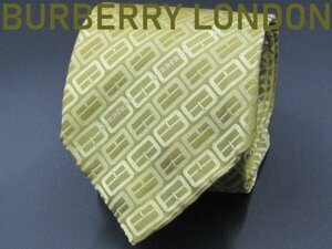 【バーバリー】 OC 347 バーバリー BURBERRY LONDON ネクタイ ゴールド系 ジオメトリック ワンポイント ブランドロゴ ジャガード