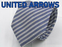 【ユナイテッドアローズ】 OC 388 ユナイテッドアローズ UNITED ARROWSネクタイ 紺色系 ストライプ ジャガード_画像1