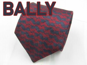 【バリー】 OC 445 バリー BALLY ネクタイ 紺色系 赤靴柄 ジャガード