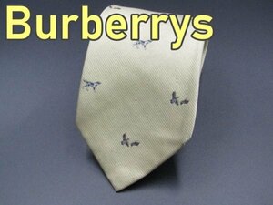 【バーバリー】 OC 424 バーバリー Burberrys ネクタイ 黄系 カーキ系 アニマル 鳥 ジャガード