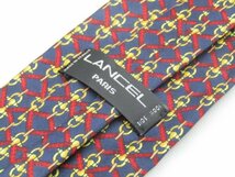 【ランセル】 OC 454 ランセル LANCEL ネクタイ 紺系 チェーン プリント_画像3