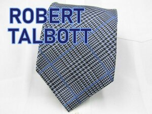 【ロバート タルボット】 OC 516 ロバート タルボット ROBERT TALBOTT ネクタイ 黒 青系 グレン・チェック 格子柄 ジャガード