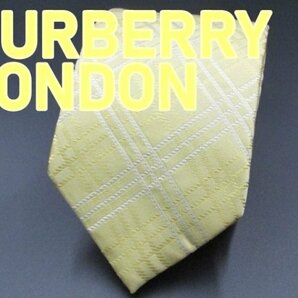 【バーバリー】 OC 536 バーバリー BURBERRY LONDON ネクタイ 黄系 チェック ジャガードの画像1