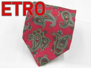 【エトロ】 OC 544 エトロ ETRO ネクタイ 赤系 ペーズリー プリント