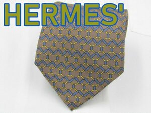 【エルメス】 OC 543 エルメス HERMES' ネクタイ 7090 OA グレー系 チェーン プリント