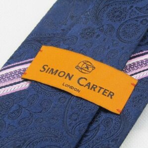 【サイモンカーター】OC 613 サイモンカーター SIMON CARTER ネクタイ 紺色系 ピンク系 ストライプ柄 ペイズリー ジャガードの画像3