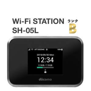 Wi-Fi STATION SH-05L ブラック docomo モバイルルーター バッテリー80％以上 4G LTE ルーター本体 送料無料 H01の画像1