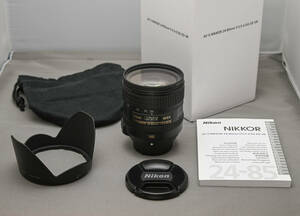 Nikon AF-S NIKKOR 24−85mm f/3.5-4.5G ED VR 中古美品　★ ニコン ★ 72mmフィルター付き　★　送料無料 ! ★