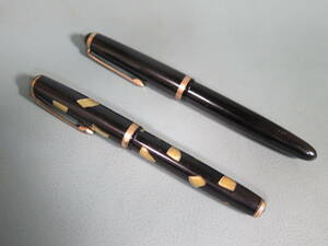 【筆記未確認】万年筆⑪ 2本セット PILOT パイロット/LAMY ラミー 27e OB ブラック ペン先 14K/585★日本製/ドイツ製 黒