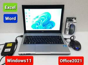 即決★すぐ使えます★NEC Core i5 3320M 2.6GHz 4GB 320GB Windows11 Office2021 エクセル ワード パワーポイント ノートパソコンセット★