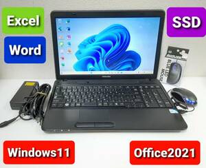 即決★すぐ使えます★東芝 Pentium P6000 1.87GHz 4GB SSD 120GB Windows11 Office2021 エクセル ワード パワーポイント ノートパソコン★