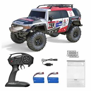 セールバッテリー2本 ラジコンクローラー オフロード車 1/10スケール 4WD RCカー LED トラック RTR HB ZP1008 検MN128 MN86S WPL C54 MN99S