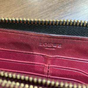 m4d55 LOEWE 長財布 レザー ブラック ロエベ チャック不良の画像6