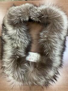 m4d64 MITSUKOSHI fur stole FUR ROTINY silver fox color muffler fur 