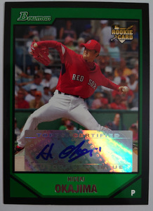 岡島秀樹 直筆サイン ルーキーカード 2007 TOPPS Bowman Autograph Auto RC Rookie MLB Baseball HIDEKI OKAJIMA Signature