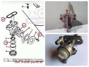 YAMAHA DT1F フューエルコック オーバーホール Ｏリング パッキン DT1-F DT250 RT360 RT1 AT1 AT125 ビンテージモトクロス ガソリン漏れ