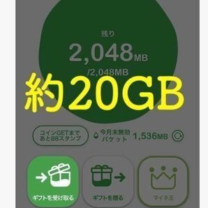 【匿名迅速】定額 マイネオ mineo パケットギフト 合計約20GB(約10GBの9999MBが2個で1セット)のギフトコード、再発行有の画像1