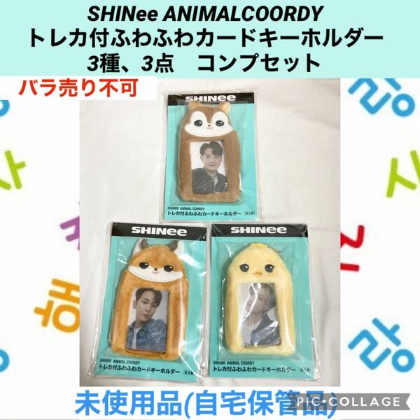 SHINee トレカ付ふわふわカードキーホルダー　3種　3点　コンプセット　プライズ景品　カードキーホルダー