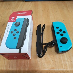 ★ Nintendo Switch ジョイコン 左 ネオンブルー 動作不良、ジャンク品★Joy-Con （L）箱、ストラップ付