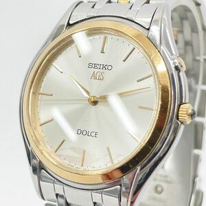 稼動品 SEIKO セイコー AGS 4M21-0A50 DOLCE ドルチェ 3針 自動巻 ベルト純正 メンズ 腕時計 18KT SS 02-0222〇