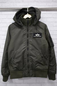 ◎488【1円～】ALPHA INDUSTRIES（アルファ インダストリーズ）フード付きミリタリージャケット Mサイズ 20544-176