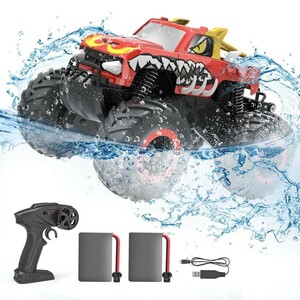  radio-controller DEERC water land both for radio controlled car off-road 4wd waterproof ... oriented 1:16 RC car 360 times rotation Impact-proof playing in water car toy 2.4GHz