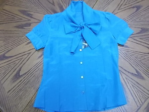  new goods *K.T* silk .. pretty blue. bow Thai blouse *11 number * regular price 16800