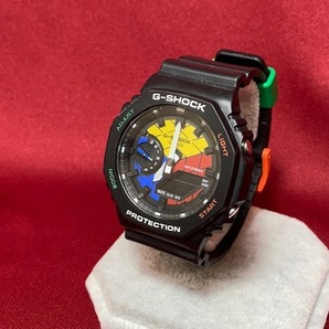 ※23227 CASIO G-SHOCH GAE-2100RC Rubiks 腕時計 ルービックキューブ コレボ 稼働品の画像1