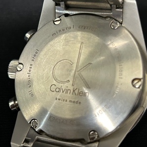 ※23483 CalvinKlein 腕時計 メンズ 動作品 カルバンクライン デイト クロノグラフ おしゃれな白黒 個人保管の画像6