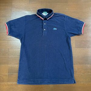 CHEMISE LACOSTE ラコステ／半袖　ポロシャツ　古着　日本製　ネイビー　Mサイズ