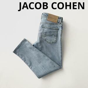 JACOB COHEN ヤコブコーエン NICK SLIM コットン ストレッチ デニム 32 ライトブルー ニック スリム テーパード デニムパンツ 国内正規