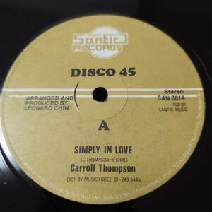 Carroll Thompson - Simply In Love // Santic Records 12inch / Lovers / Caroll Carol Caroll / AA1191 