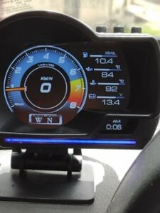 OBD2車ヘッドアップディスプレイ1PCE デュアルシステム GPS スピードメーター タコメーター オイル/クーラント温度 ターボブーストアラーム