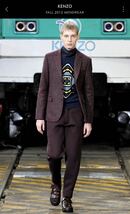 【Kenzo Paris 12aw 小紋柄 ボタンダウン シャツ】ケンゾー 長袖 メンズ カジュアル ボルドー パープル 総柄_画像8