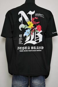 新品正規 ネスタ NESTA BRAND ドロップショルダーイニシャルフラワーTシャツ 黒L 242NB1001 半袖 Tシャツ トップス 