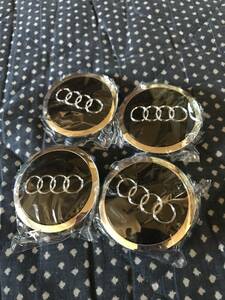 ★匿名配送★ audi アウディ センターホイールキャップ 69mm 4個セット 純正互換品 艶ありブラック クロム ヤフオク最安値 翌日発送