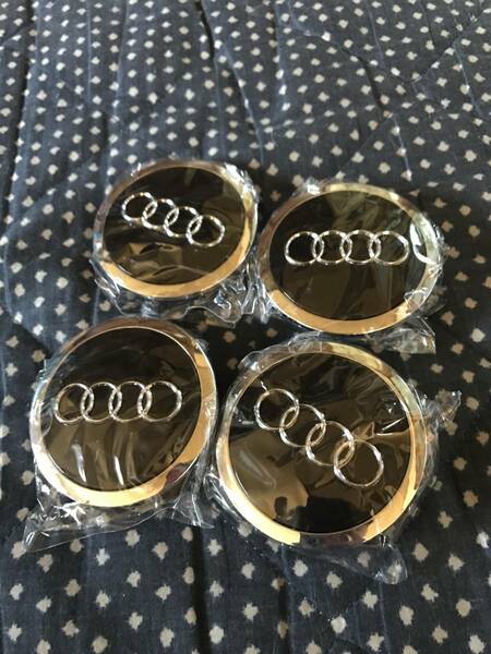 ★匿名配送★ audi アウディ センターホイールキャップ 69mm 4個セット 純正互換品 艶ありブラック クロム ヤフオク最安値 翌日発送