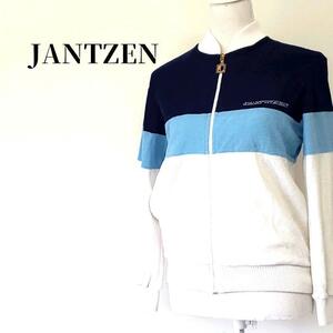 Jantzen 3色配色 サイドポケット フルジップ トラックジャケット　ジャンセン　L アメリカ古着