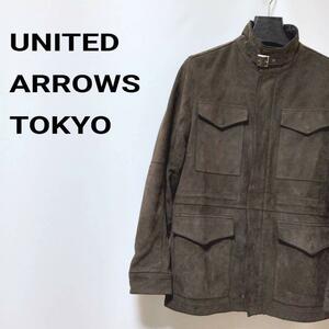 UNITED ARROWS TOKYO　牛革　ダブルジップ　フィールドジャケット　ユナイテッドアローズトーキョー　M ダークブラウン