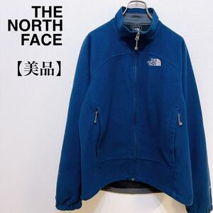 【美品】ノースフェイス 刺繍ロゴ 裏地メッシュ US規格 刻印 ジャケット　THE NORTH FACE　L ネイビー