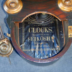 アンティーク 四つ丸時計 達磨時計 ダルマ時計 四ツ丸時計 SEIKOSHA 精工舎 掛時計 振子時計 柱時計 ゼンマイ式 振子式 注油 調整済 稼動品の画像6