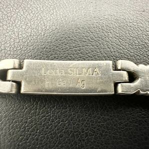 【3A48】 1円スタート Leda SILMA レダシルマ ダイヤモンド 0.12 刻印 シルバーカラー ブレスレット 全長 約20cm 重量 約23.67g の画像2